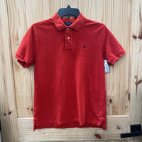 BOYS POLO RALPH LAUREN RED/NAVY BLUE SHIRT L 14/16