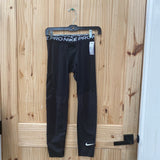 BOYS NIKE PRO BIKE PANTS BLK/WHITE L 10