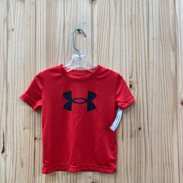 BOYS UNDER ARMOUR SHIRT RED/BLK 18M