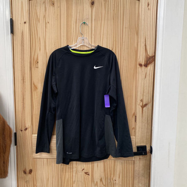 MENS NIKE LS BLACK SHIRT L