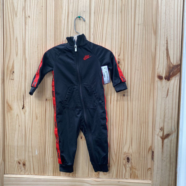 BOYS NIKE ROMPER BLK/RED 12M