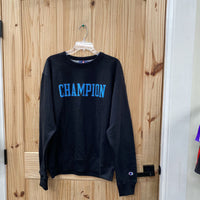 MENS CHAMPION SWEATSHIRT BLACK/BLUE M NWT