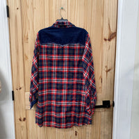 WOMENS LISTICLE PLAID DRESS LS RED/GREEN/NAVY BLUE M