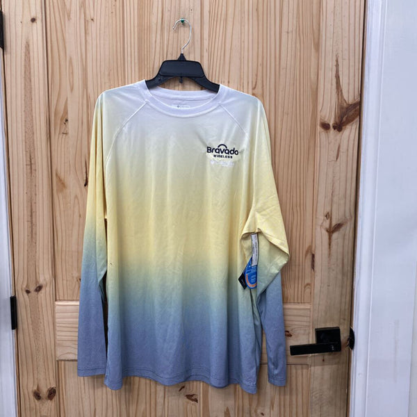 MENS COLUMBIA BRAVADO LS SHIRT YELLOW/BLUE/GREEN XL NWT