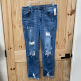 WOMENS RISEN DENIM DIST. JEANS 11