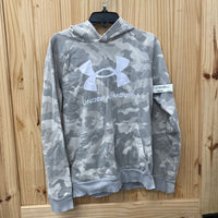 BOYS UNDER ARMOUR LT GREY CAMO HOODIE YLG 12