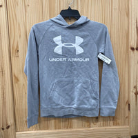 BOYS UNDER ARMOUR HOODIE GREY/WHITE YMD 10