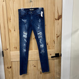 WOMENS KANCAN DK DENIM DIST. JEANS 27