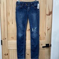 WOMENS SILVER DK DENIM JEANS 26