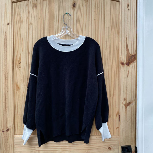 WOMENS BLK/WHITE LS SHIRT M