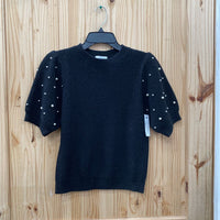 WOMENS LUCYPARIS BLACK SWEATER W/PEARLS M