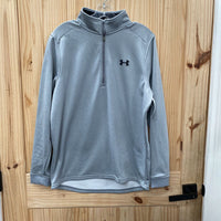 MENS UNDER ARMOUR GREY/BLK PULLOVER M