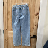 WOMENS LT DENIM JEANS W/PEARLS L