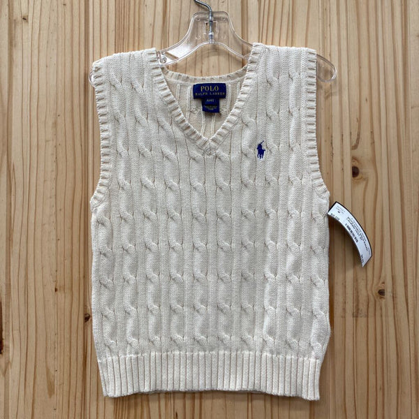 BOYS IVORY POLO RALPH LAUREN VEST 4T