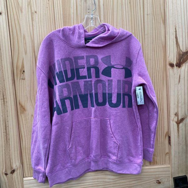 GIRLS UNDER ARMOUR HOODIE FUSHIA/NAVY BLUE YXL 14