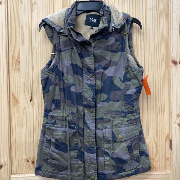 WOMENS YMI CAMO HOODED VEST L