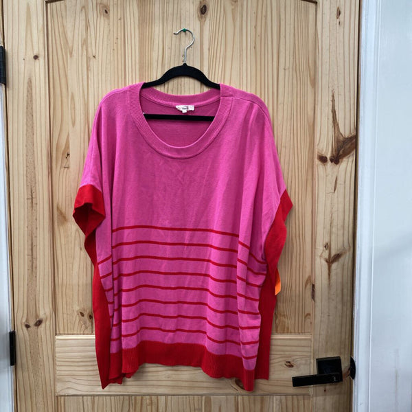 WOMENS ENTRO CASUAL TOP RED/PINK L