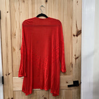 WOMENS SKIES ARE BLUE RED SHEER CARDIGAN 1X