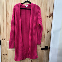 WOMENS ANDREE DK PINK SWEATER CARDIGAN 1X