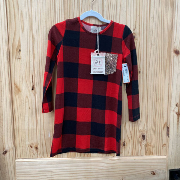 GRACE & EMMA GIRLS 4/5 PLAID DRESS