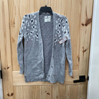 ABERCROMBIE KIDS SWEATER CARDIGAN GREY/WHITE 11/12