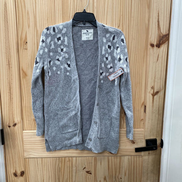 ABERCROMBIE KIDS SWEATER CARDIGAN GREY/WHITE 11/12