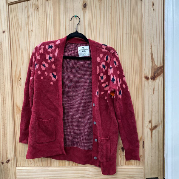 ABERCROMBIEKIDS SWEATER CARDIGAN WINE/PINK 11/12