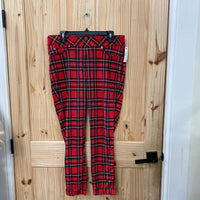 WOMENS NYGARD PLAID PANTS RED/BLK/YELLOW 1X