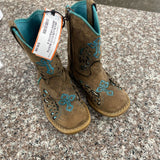 GIRLS BLAZIN ROXX BOOTS BROWN/TURQUOISE 6