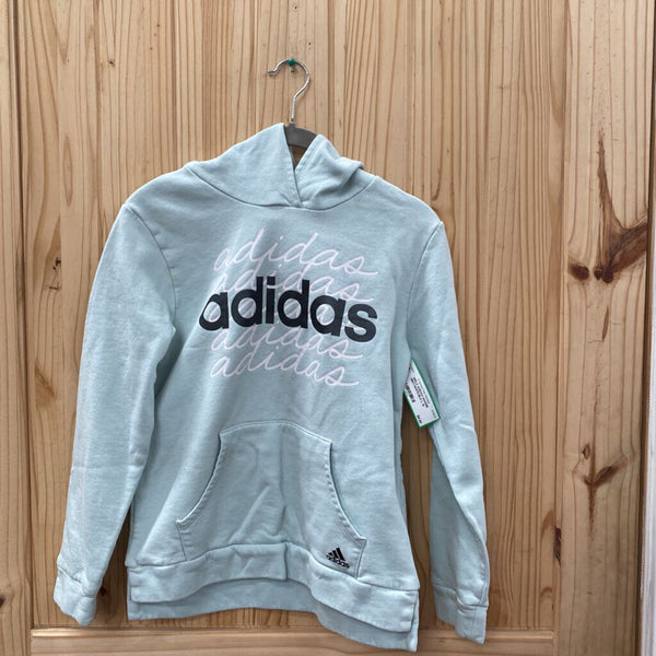 GIRLS ADIDAS HOODIE MINT/WHITE/BLK L 14