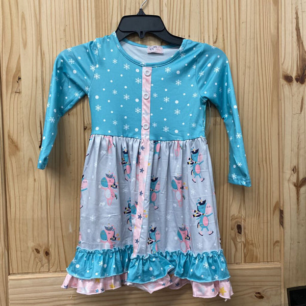 GIRLS PETE & LUCY KY UNICORN WONDERLAND DRESS 5 NWT