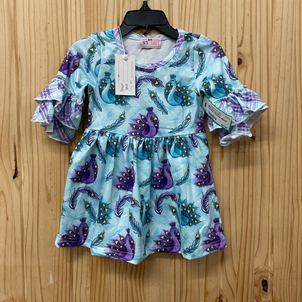 GIRLS PETE & LUCY MYSTICAL PEACOCK DRESS 6/12M NWT