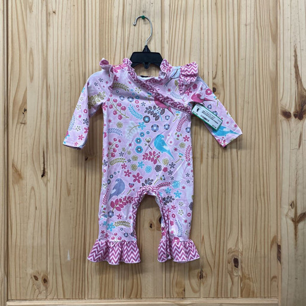 GIRLS PETE & LUCY BIRDSONG BLOOMS ROMPER 0/3M NWT