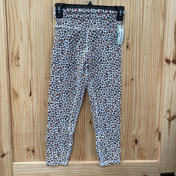 WOMENS MUSCLENATION LEGGINGS PEACH/BLK/WHITE LEOPARD S