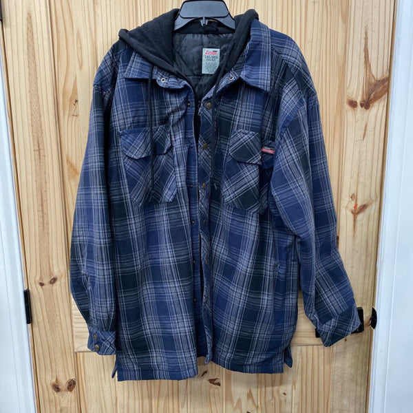 MENS DICKIES BLUE PLAID JACKET 2XL