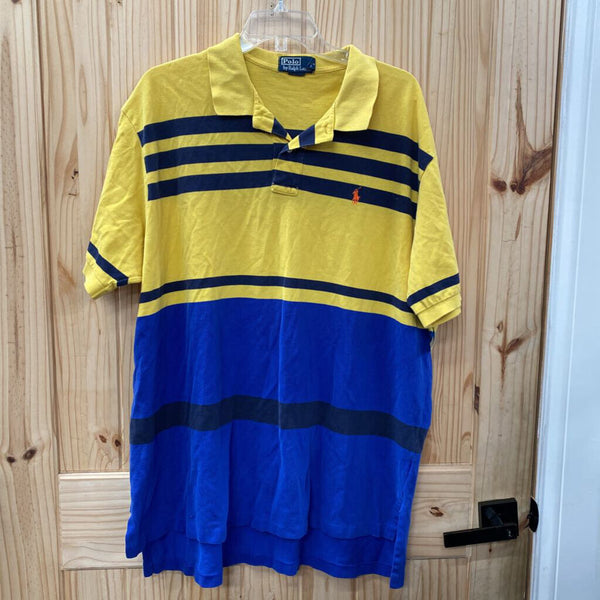 MENS POLO SHIRT YELLOW/BLUE XXL