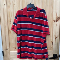 MENS POLO SHIRT RED/WHITE/BLUE XXL