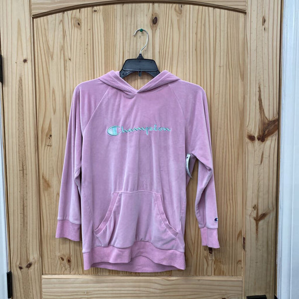 WOMENS CHAMPION PINK VELOUR HOODIE XL