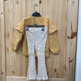 GIRLS RABBIT + BEAR 2PC SET GOLDEN YELLOW/BEIGE FLORAL 5