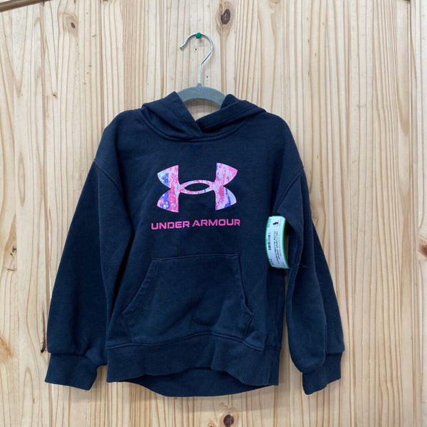 GIRLS UNDER ARMOUR HOODIE BLK/PINK/PURPLE 5