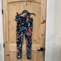 WOMENS GIANNI BINI 2PC SET NAVY BLUE FLORAL TOP S PANTS M