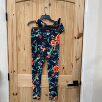 WOMENS GIANNI BINI 2PC SET NAVY BLUE FLORAL TOP S PANTS M