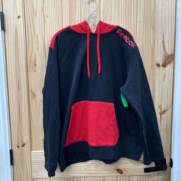 MENS REEBOK HOODIE RED/BLK XL