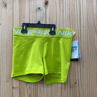 WOMENS NIKE PRO BIKER SHORTS LIME/WHITE M NWT