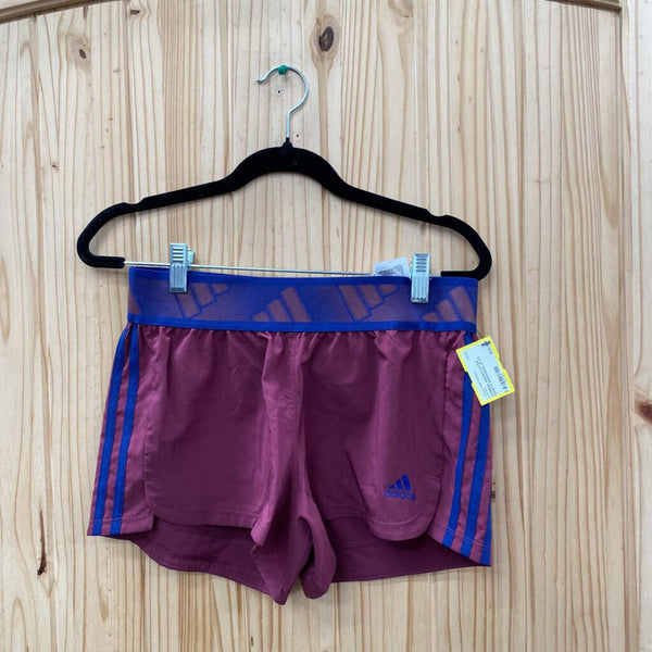 WOMENS ADIDAS PACER SHORTS MAROON/BLUE XS