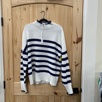 WOMENS LANDS END SWEATER BLUE/WHITE STRIPE 2X NEW