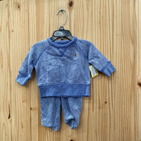 BOYS BABY GAP 2PC SET BLUE 3/6M