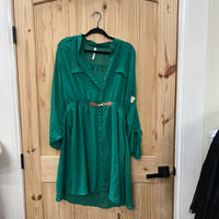 WOMENS RNB GREEN SHEER DRESS 1X