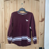 WOMENS VS PINK MAROON/WHITE SWEATSHIRT S