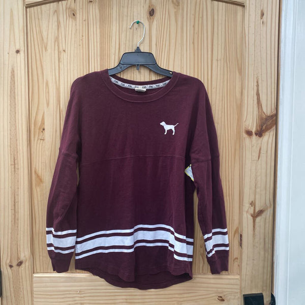 WOMENS VS PINK MAROON/WHITE SWEATSHIRT S